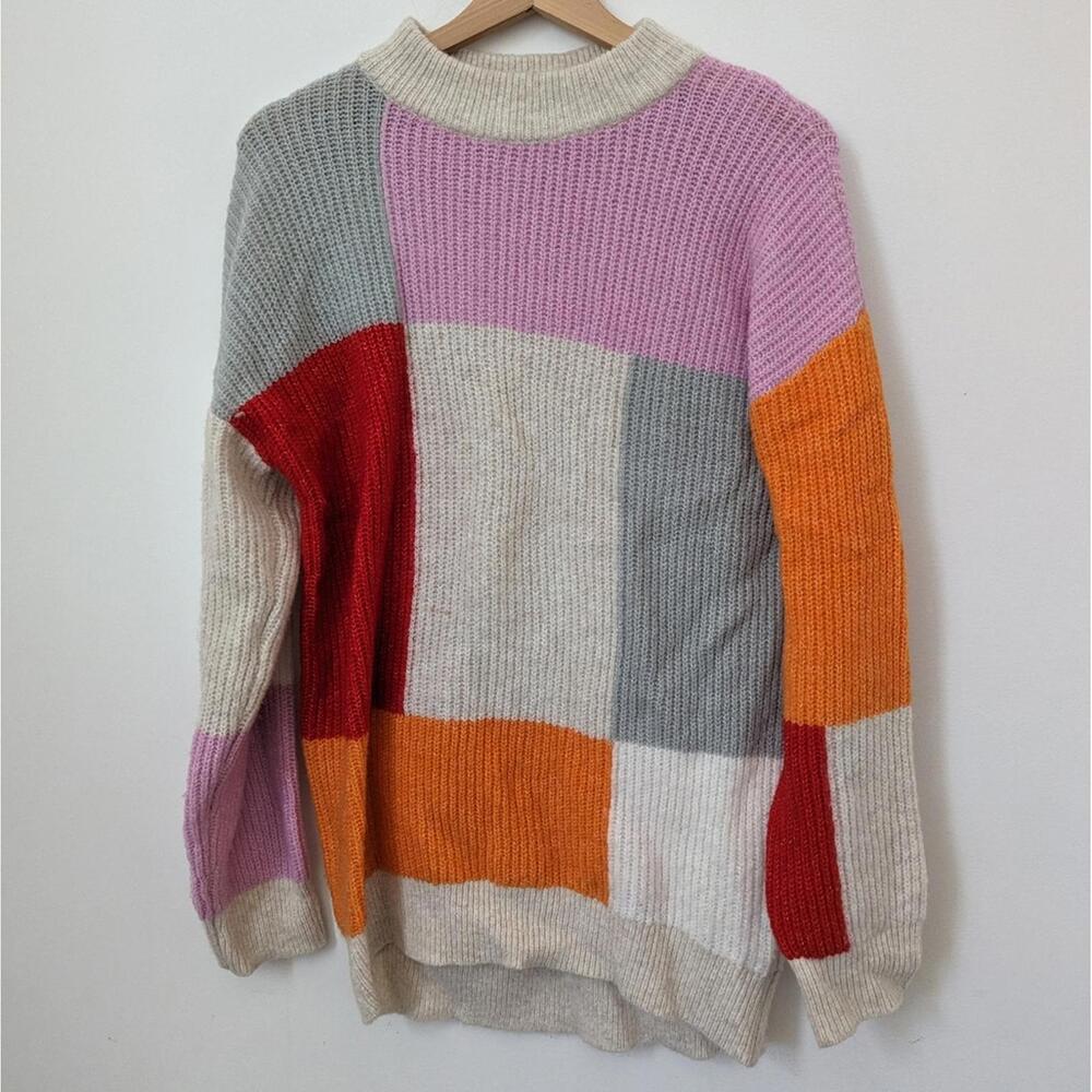Target x LEGO pink orange red colorblock sweater